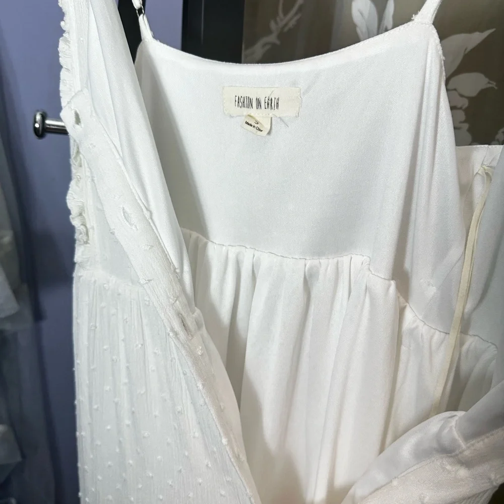 White Button-Down Maxi Dress - Picture 8 of 9